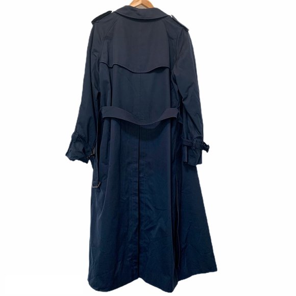 Vintage Burberry Navy Trench Coat - Picture 3 of 9
